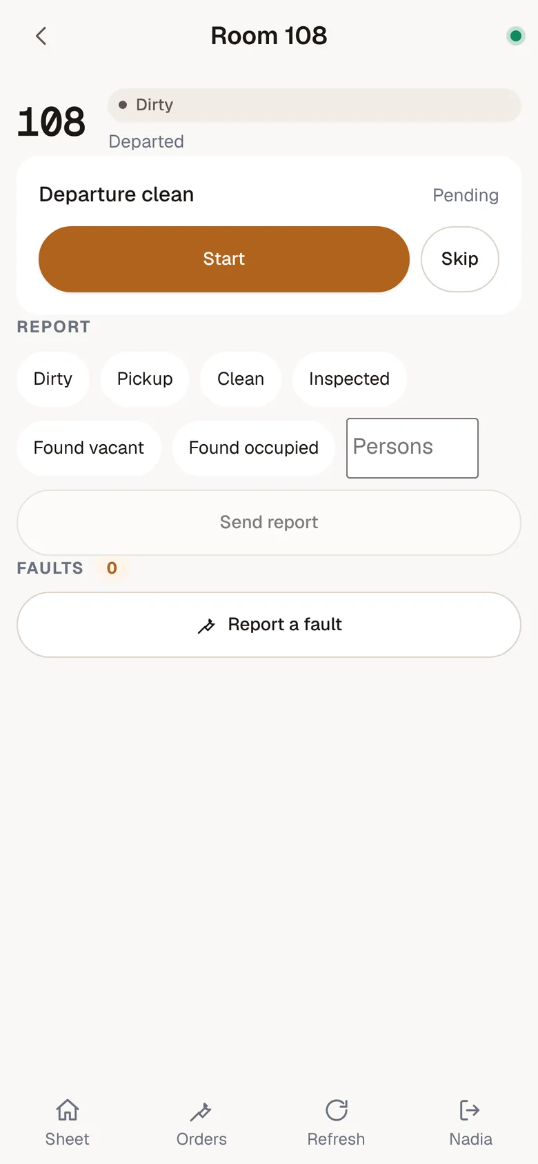 Room 108: start cleaning: the Ithaca mobile app